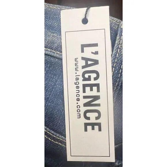 L'Agence El Matador French Slim in Fremont Gold Glitter Coated Ankle Jeans NWt S - Picture 8 of 8